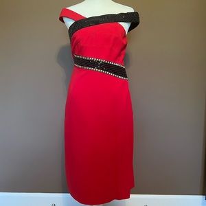 Nicole Miller dress. Size 2, red and black, new with tags.